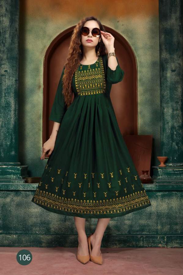 Razzo Zarina Fancy Ethnic Wear Embroidery Work Anarkali Kurti Collection